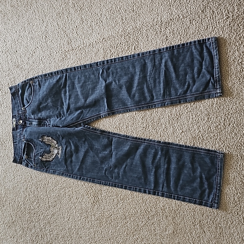 Exa unlimited eagle dark jeans size 34/34 fit more like 32/34